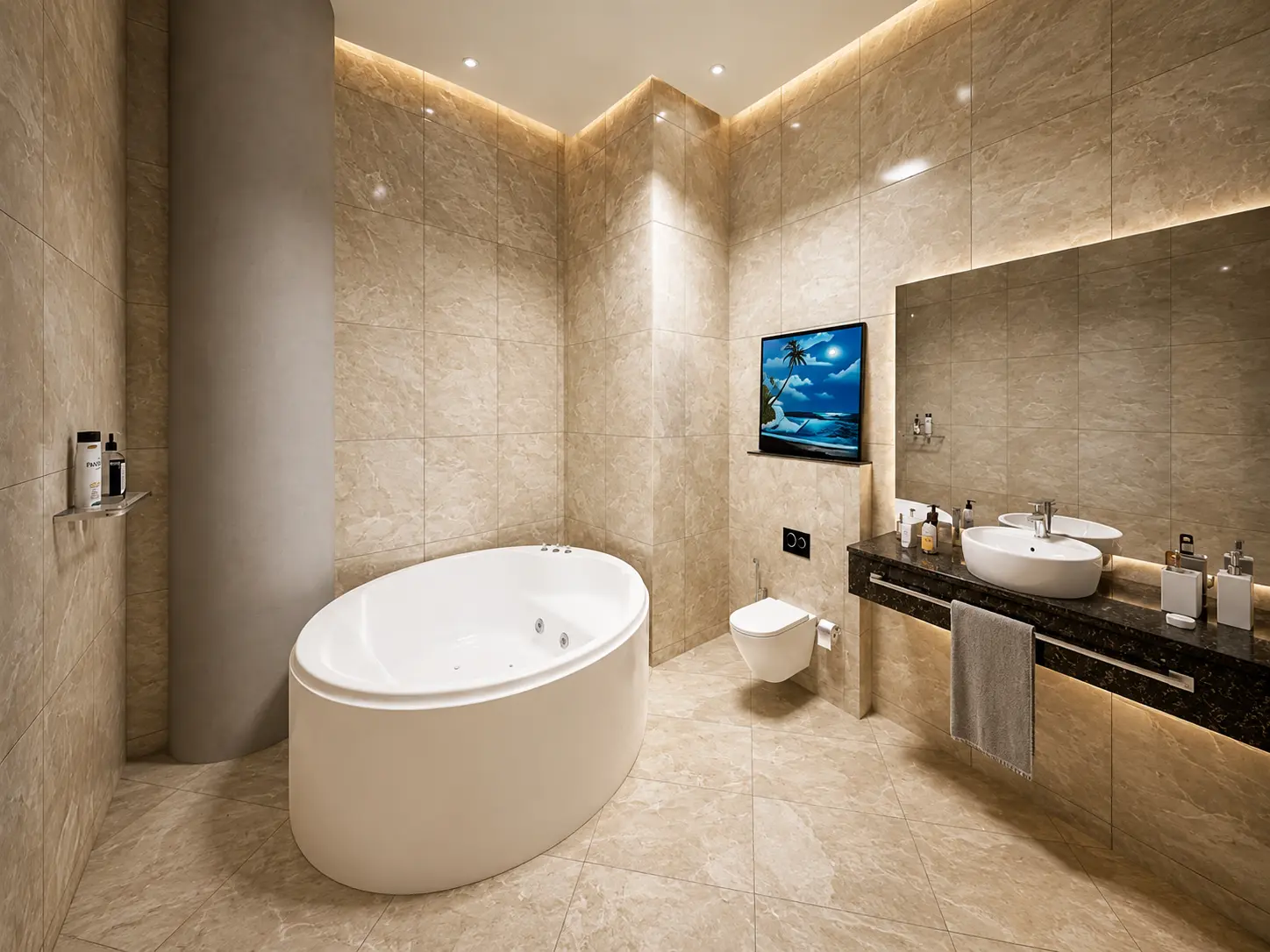Contemporary Guest Washroom Design - Architecture Visualization visualization screenshot 1